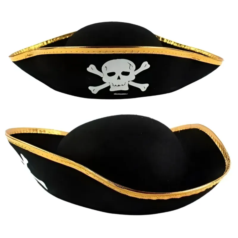 EKOL TACTICA MILITAR - Gorro Pirata Borde Dorado Disfraz Niño/Adulto Halloween 2025
