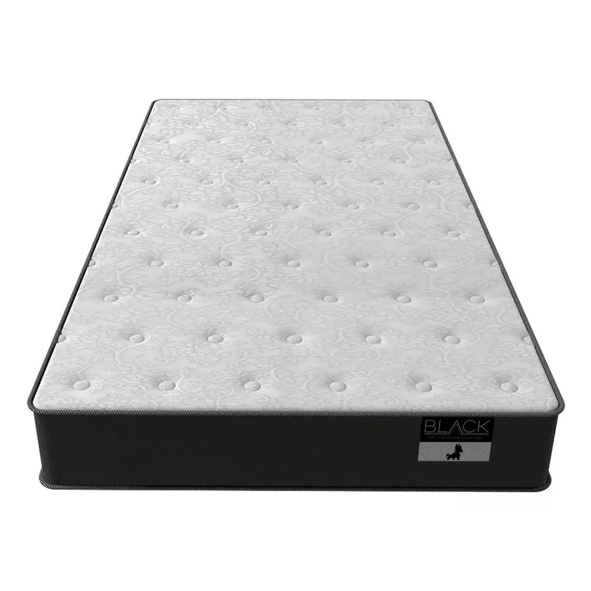 BLOCCARE - Cama Baul 1 Plaza + Colchon Black L190/ Con Ruedas DELUXE (Negro)