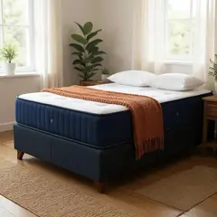 BLOCCARE - Cama Baul 1 Plaza L190 + Colchon CIC PREMIUM / Patas Madera 11CM / Sin Refuerzo (Negro)