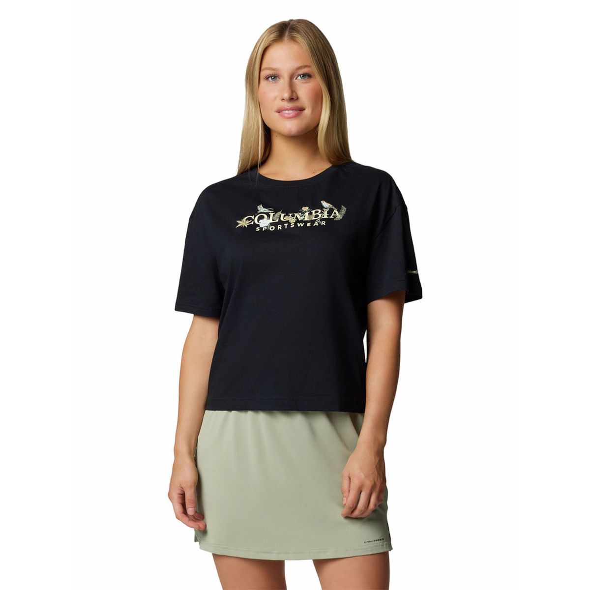 COLUMBIA - Polera M/C Mujer Rolling Bend Graphic Negro COLUMBIA