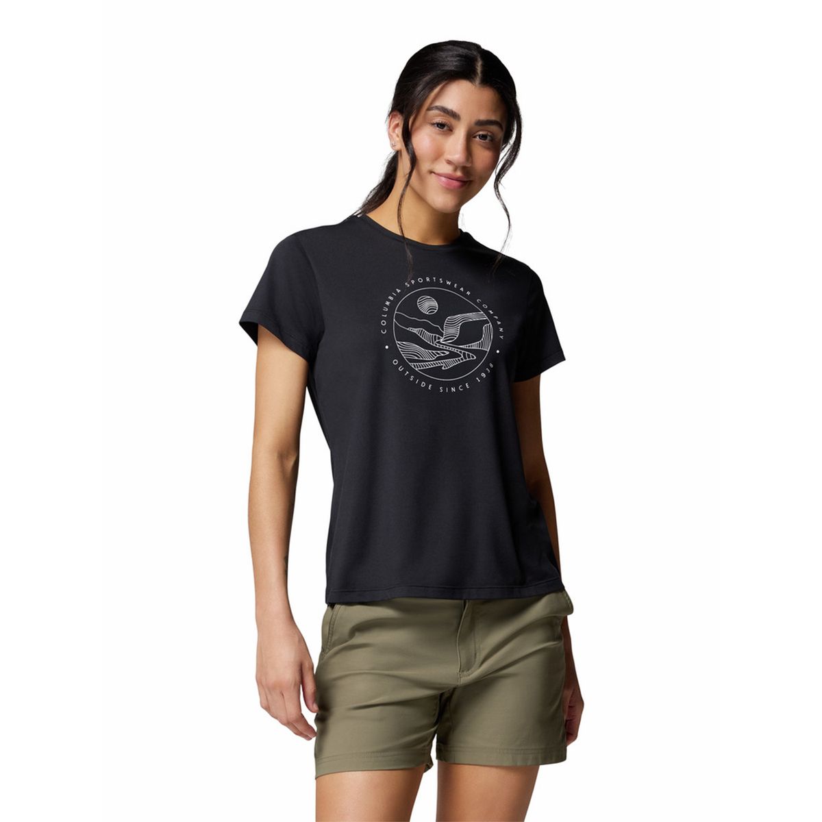 COLUMBIA - Polera M/C Mujer Sloan Ridge Graphic Negro COLUMBIA