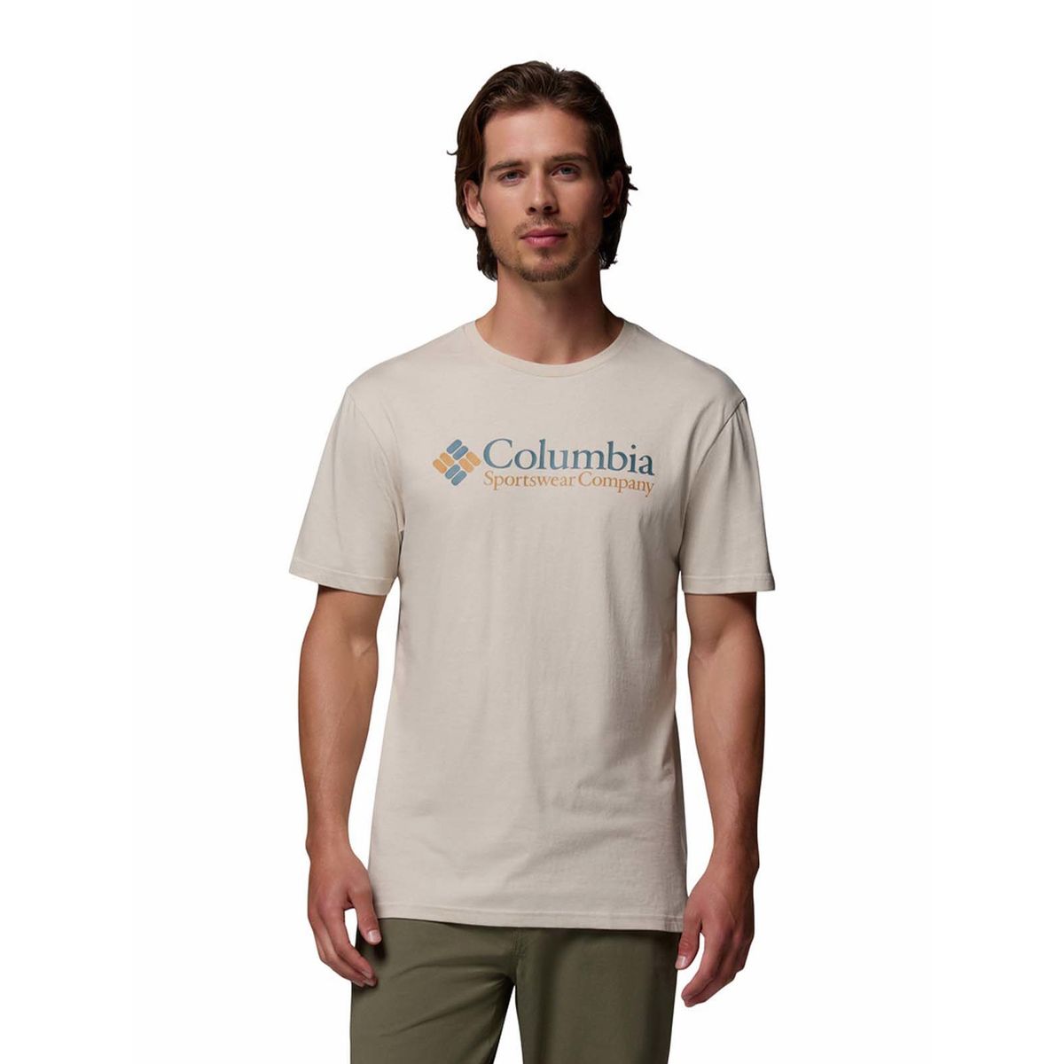 COLUMBIA - Polera Manga Corta Hombre CSC Basic Logo Gris COLUMBIA