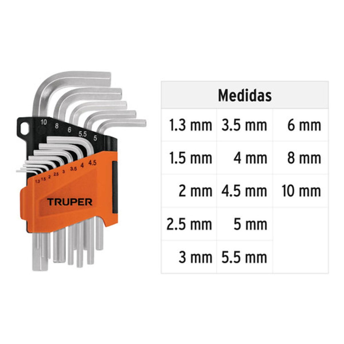 GENERICO - Llaves Allen 13 Pzas Milimetricas Truper