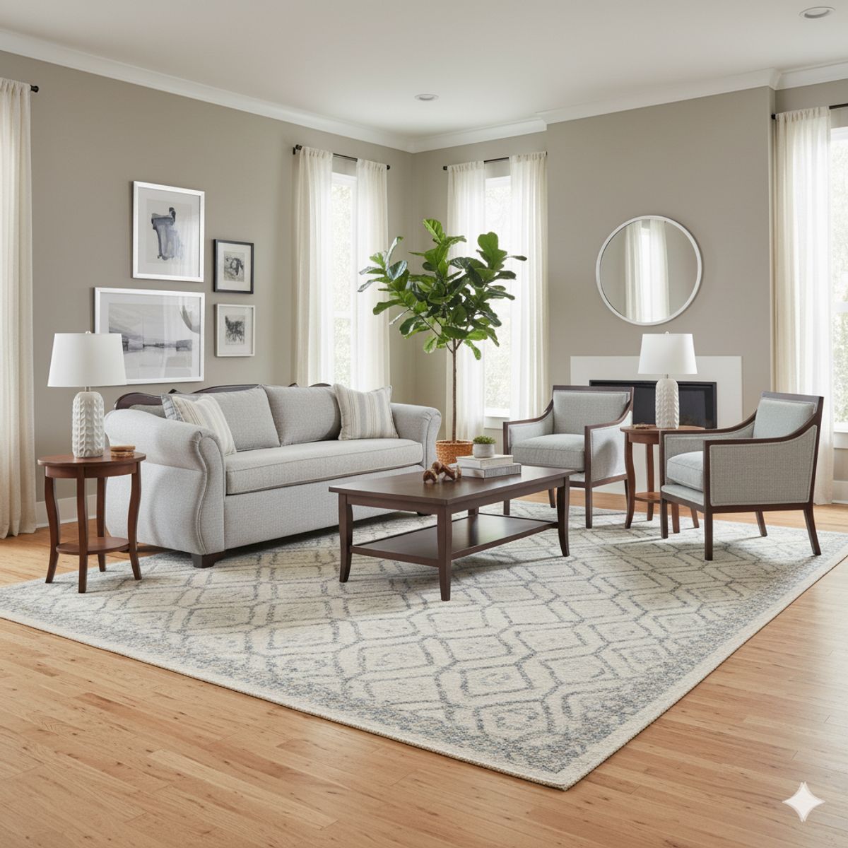 SITIAL HOME - Living 311 Tripoli gris claro sofa 3c resortes + 2 sitiales