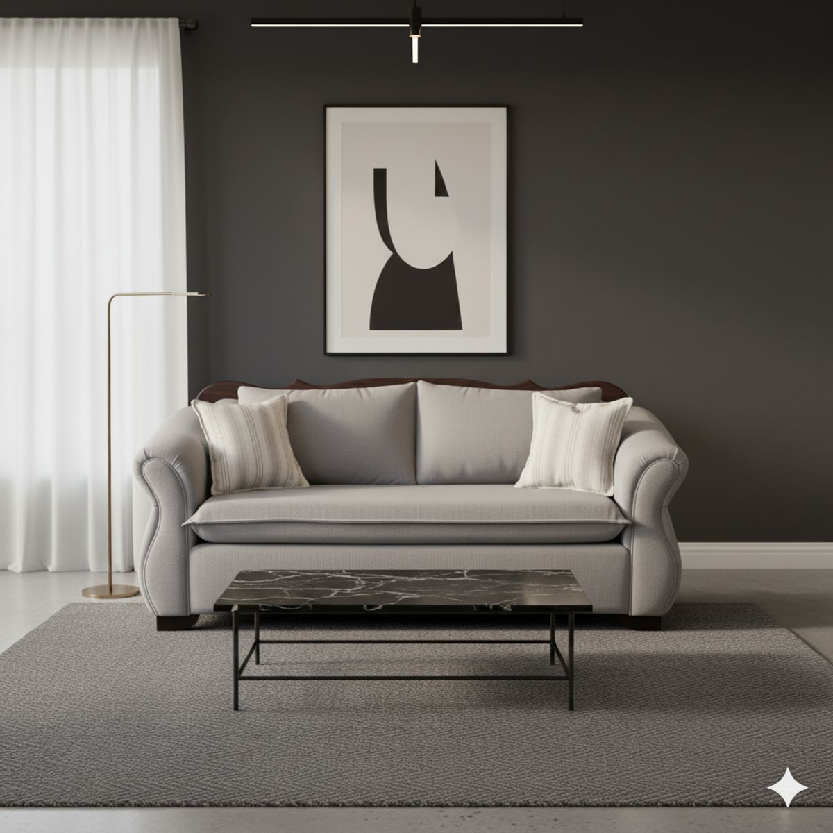 SITIAL HOME - Living 311 Tripoli gris claro sofa 3c resortes + 2 sitiales