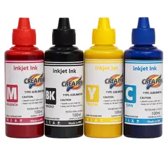 CREA PRINT - Tinta Para Sublimacion Universal 100 Cc 4 Colores (400ml)