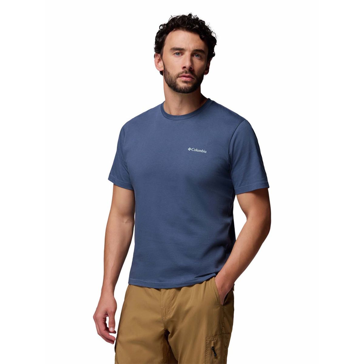 COLUMBIA - Polera M/C Hombre Rapid Ridge Back Azul COLUMBIA