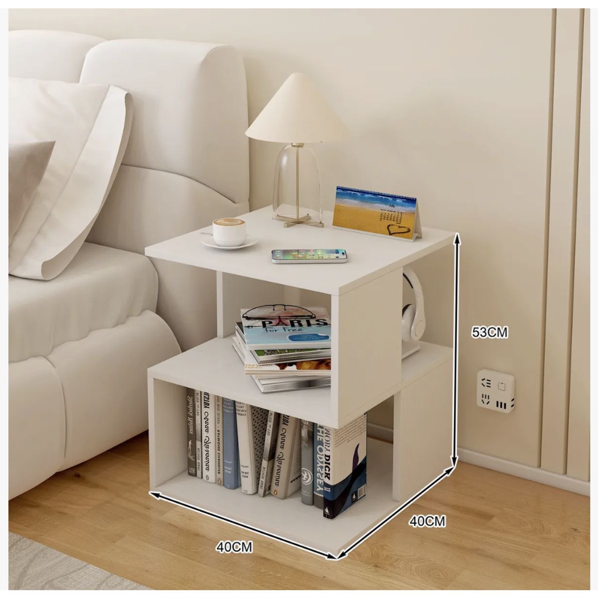 HOMER DESIGN - Velador Simple Moderno Repisa 40x40x53cm Hecho En Melamina