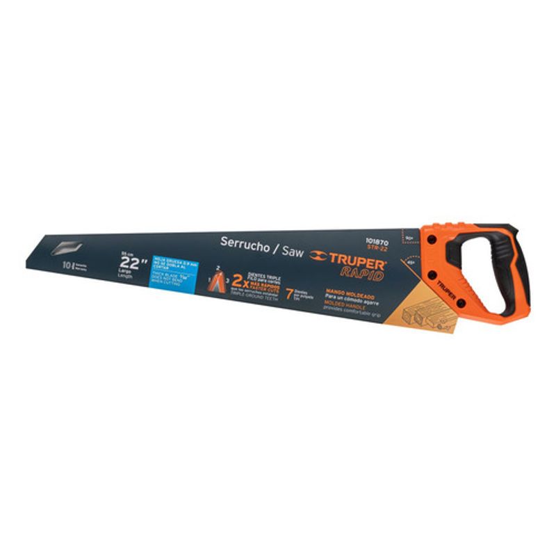 GENERICO - Serrucho Carpintero Rapid 22 PuLG 7 Dpp - Truper