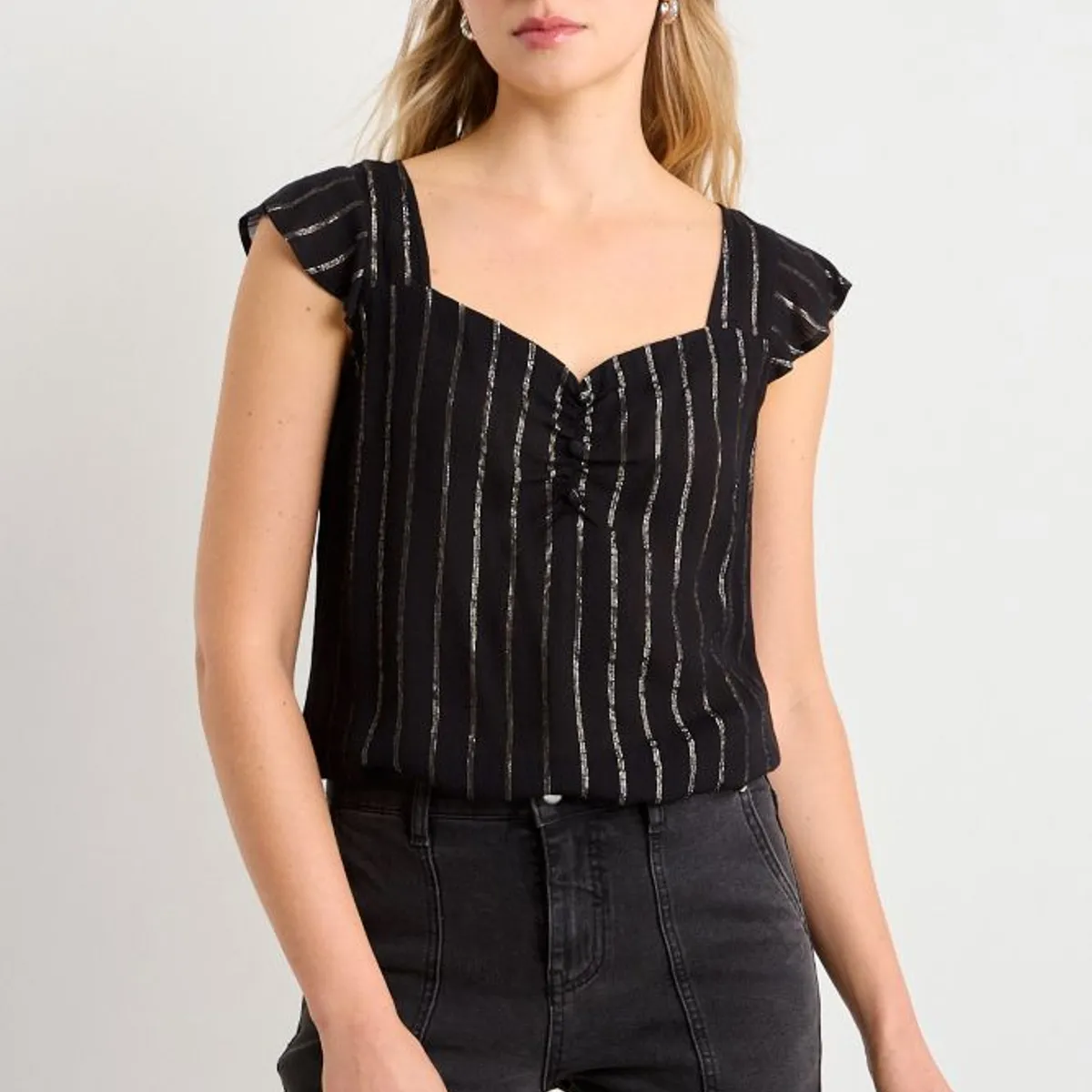 ASH - Blusa Fantasia Mujer Negro Ash