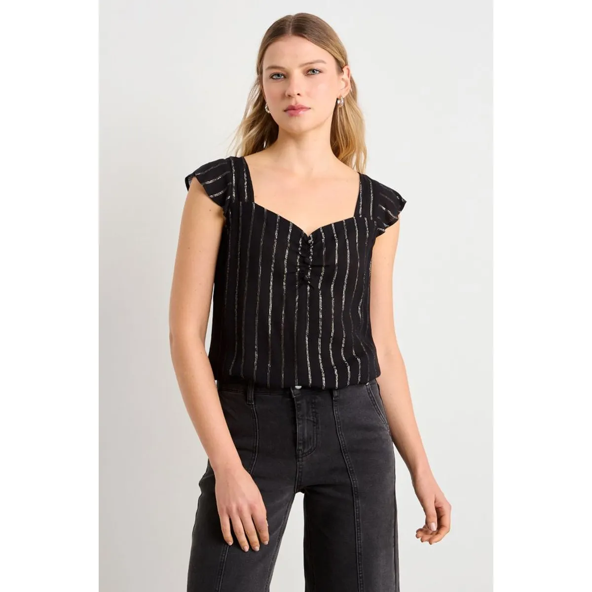ASH - Blusa Fantasia Mujer Negro Ash