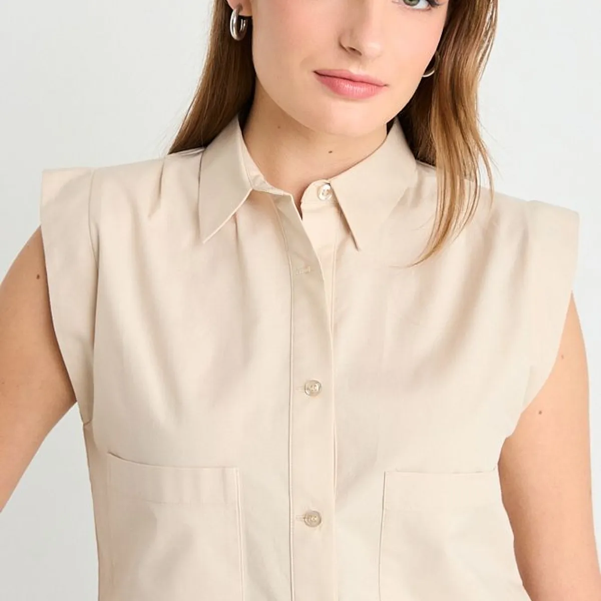 IO - Blusas Sin Manga Mujer Beige Io
