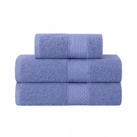 Pack 3 Toallas De Baño Y Mano De Algodón Grueso Y Absorbente Azul