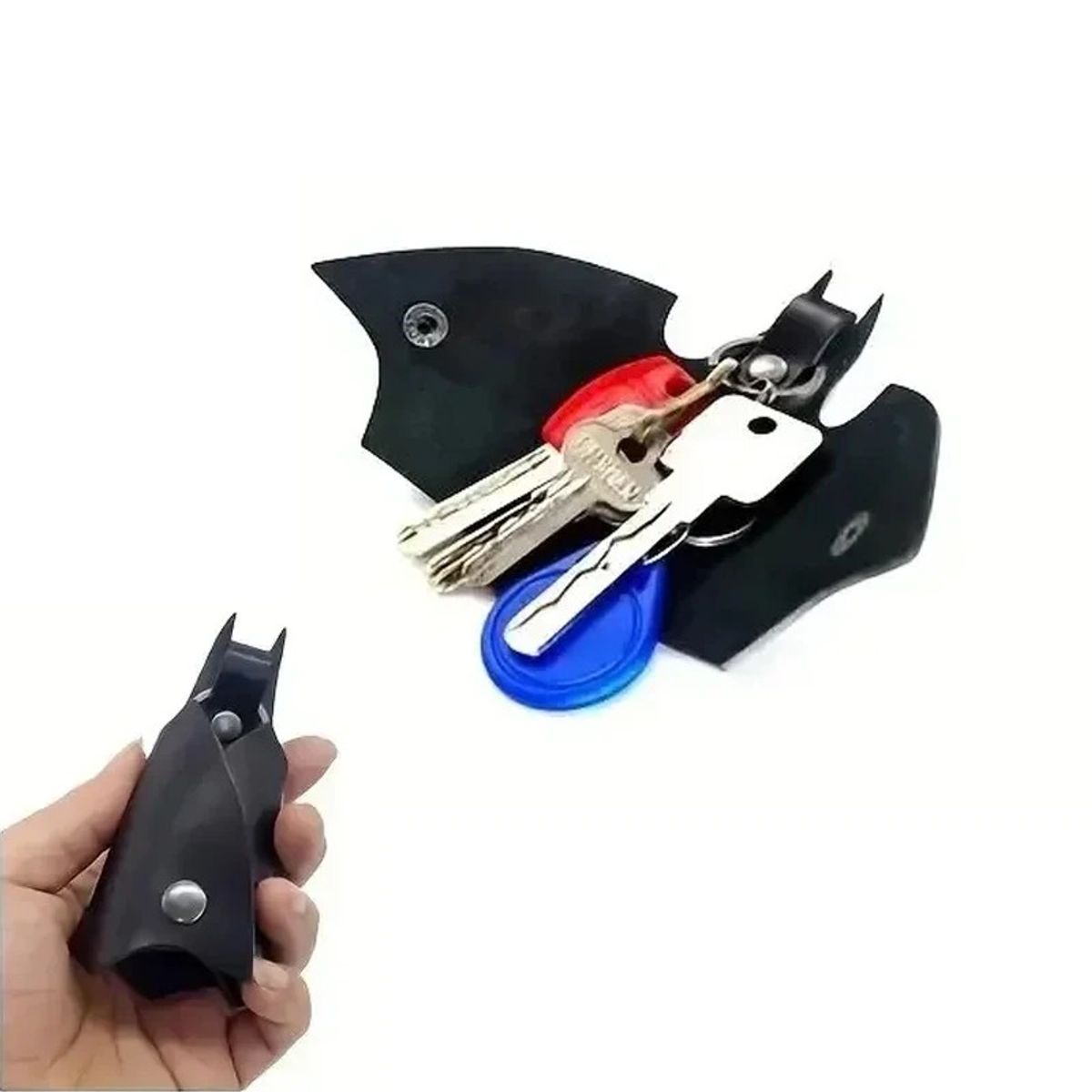 EON - Llavero Capa Tipo Batman Llaves Casa Auto Cuero Pu Regalo