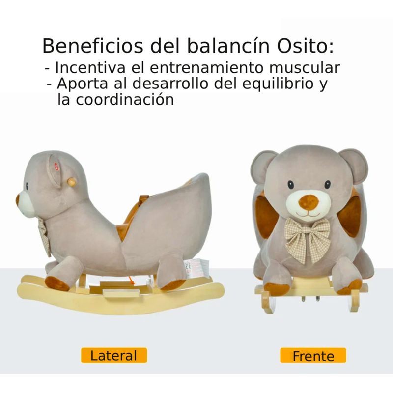KIDSCOOL - MECEDORA OSITO CON CINTURON DE SEGURIDAD