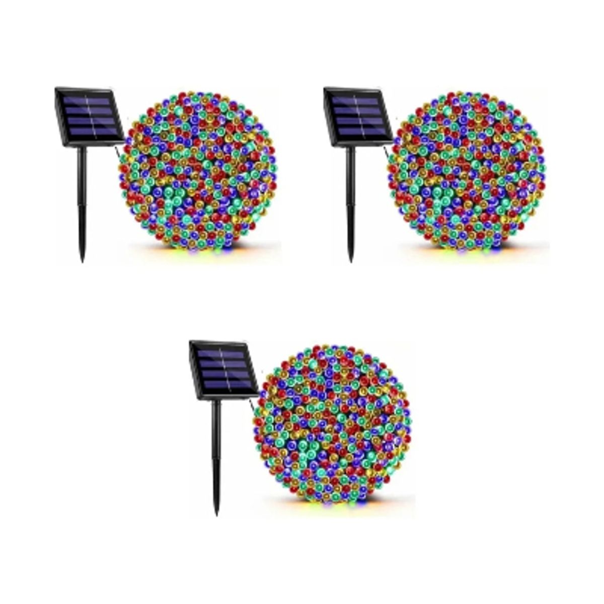 Pack x3 Luces Solares Guirnalda 10 Metros 100 Led multicolor, marca GENERICO - Foto Principal