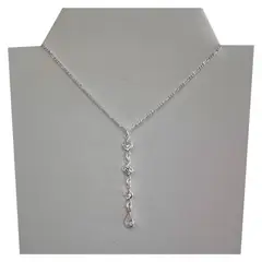 GENERICO - Collar Punto de Luz Plata 925 y Cristales circón tipo cascada