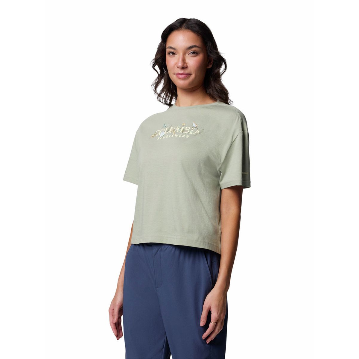 COLUMBIA - Polera M/C Mujer Rolling Bend Graphic Verde COLUMBIA