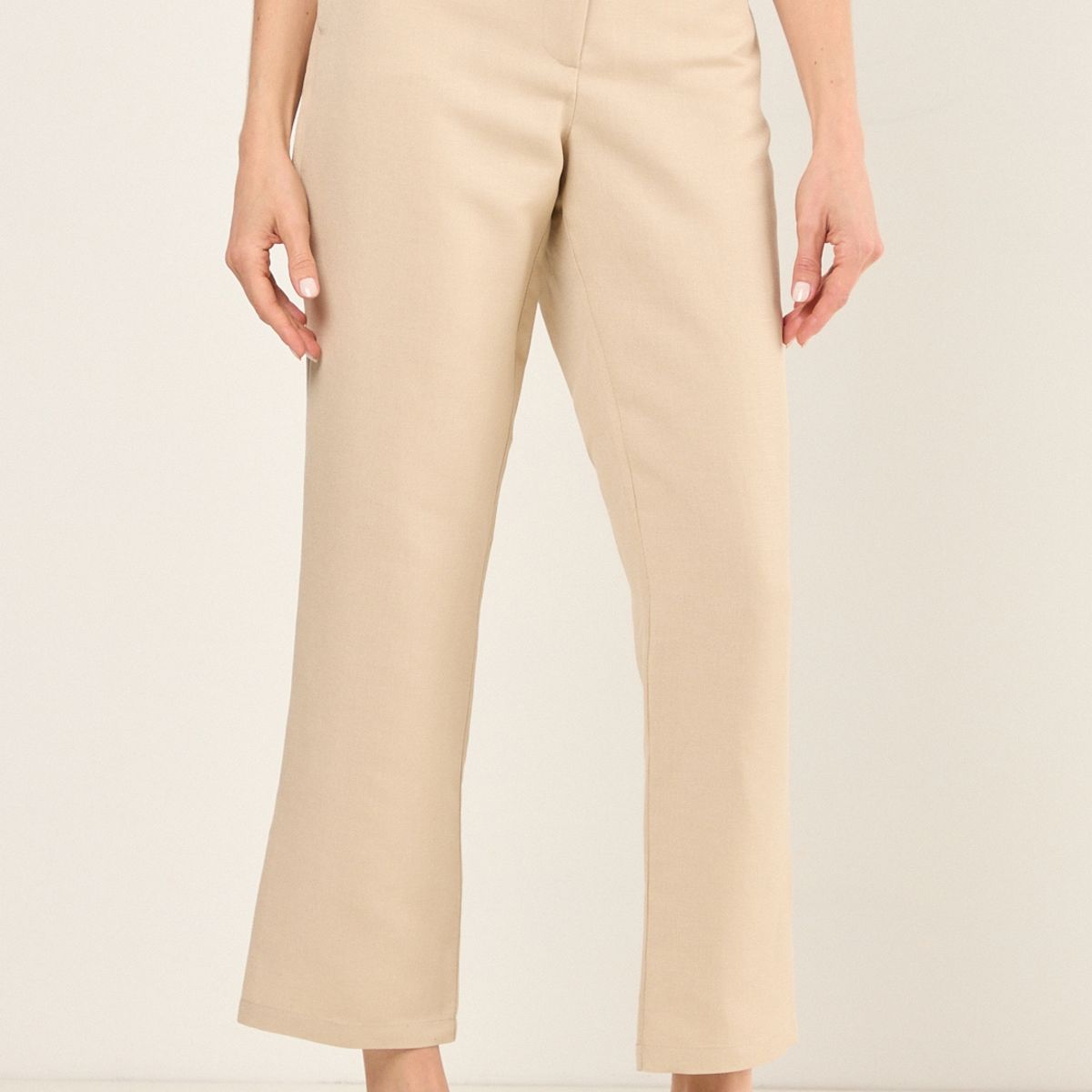 MA GRIFFE - Pantalon Liso Mujer Beige Magriffe