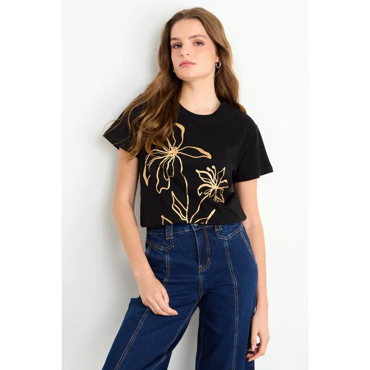 IO - Polera Manga Corta Mujer Negro Io