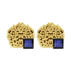 GENERICO - X2 Luces Solares Guirnalda 10 Metros 100 Led luz calida