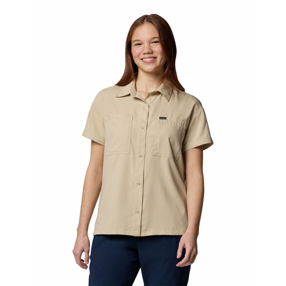 COLUMBIA - Camisa M/C Mujer Silver Ridge Utility Beige COLUMBIA