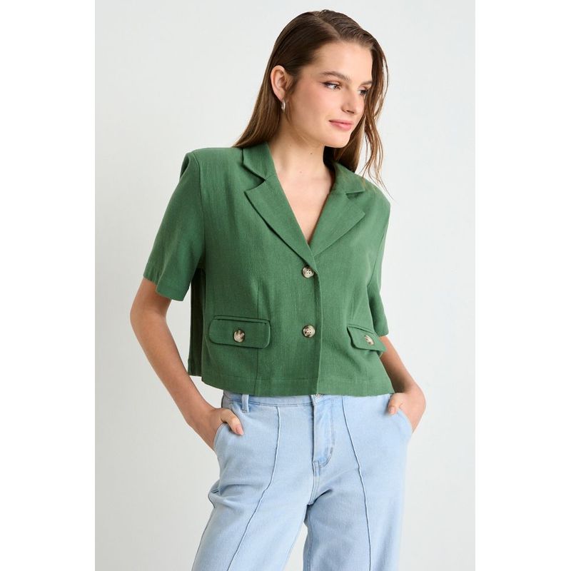 IO - Blusa Lisa Mujer Verde Oliva Io