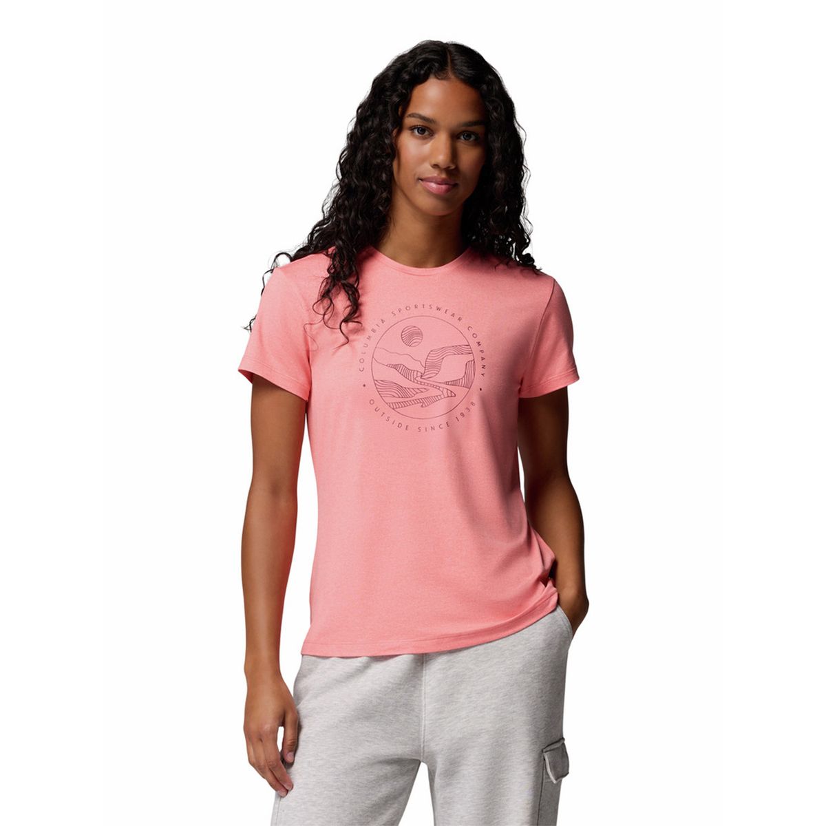 COLUMBIA - Polera M/C Mujer Sloan Ridge Graphic Rojo COLUMBIA