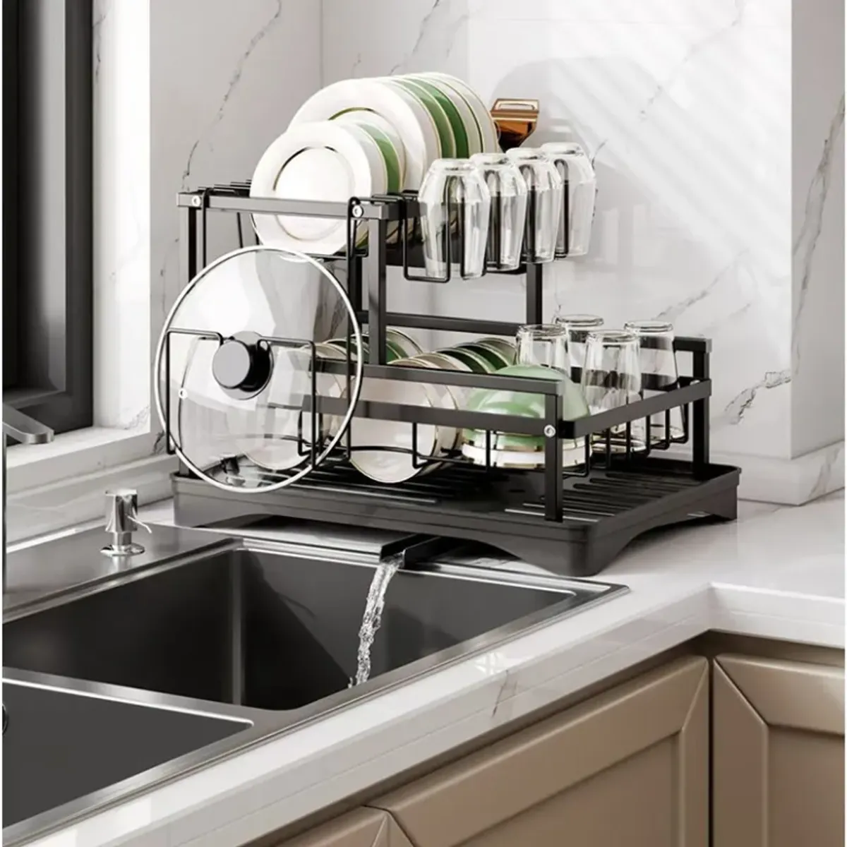 GENERICO - Escurridor Secador de Loza y Platos de 2 Niveles