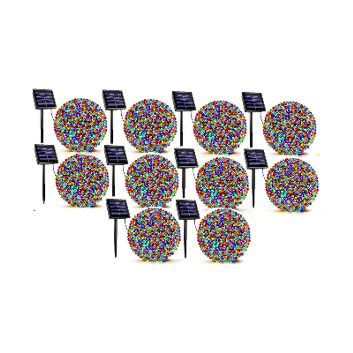 GENERICO - X10 Luces Solares Guirnalda 10 Metros 100 Led multicolor