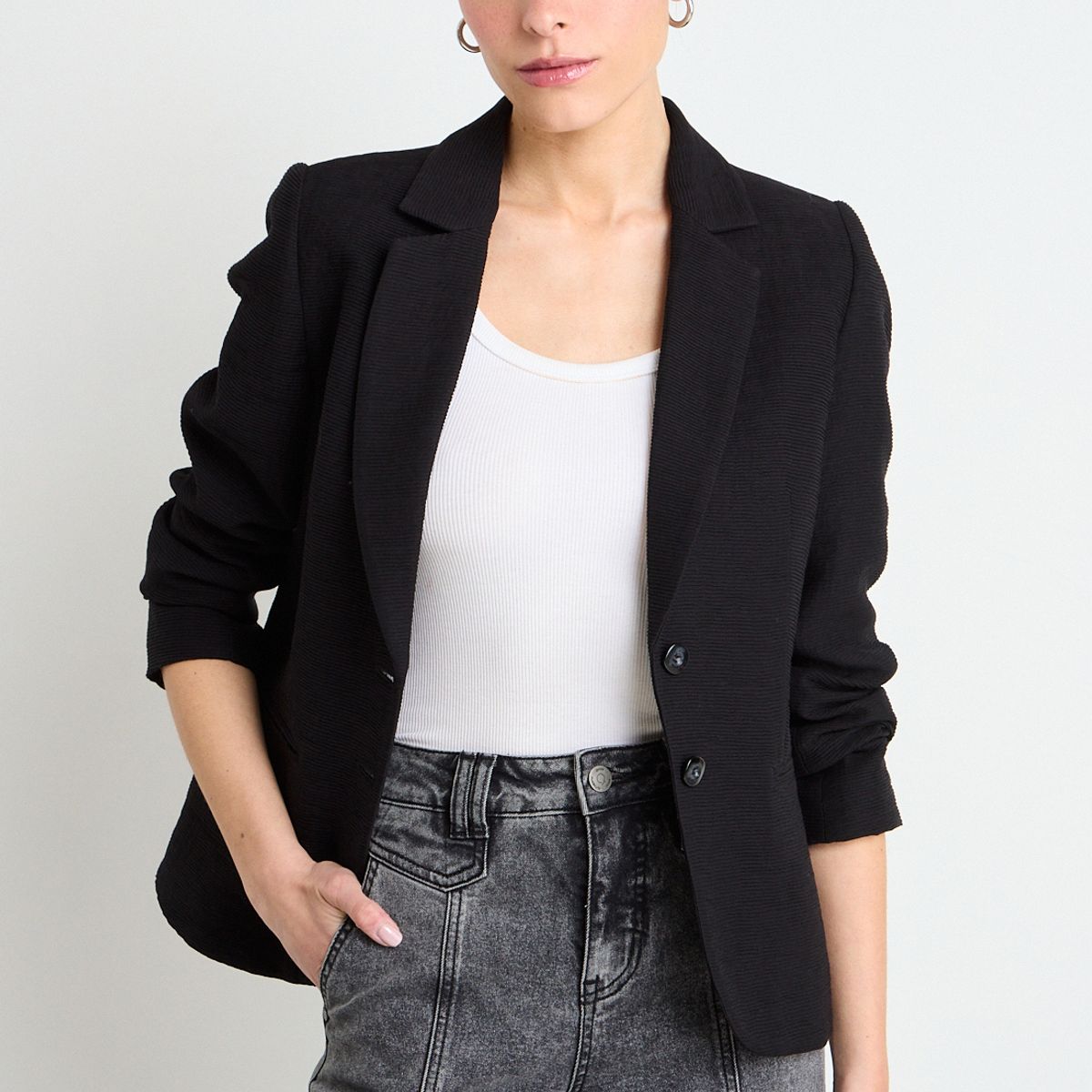 IO - Blazer Liso Mujer Negro Io