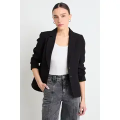 IO - Blazer Liso Mujer Negro