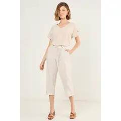 MA GRIFFE - Capri Liso Textura Mujer Beige Magriffe