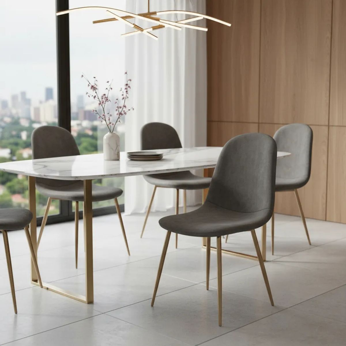 CORI CORI - Pack 4 Sillas Scoop Velvet Gold