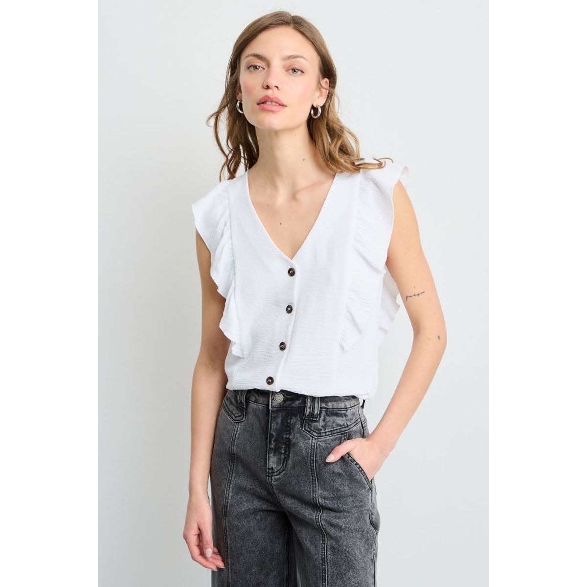 IO - Blusa Lisa Mujer Crudo Io