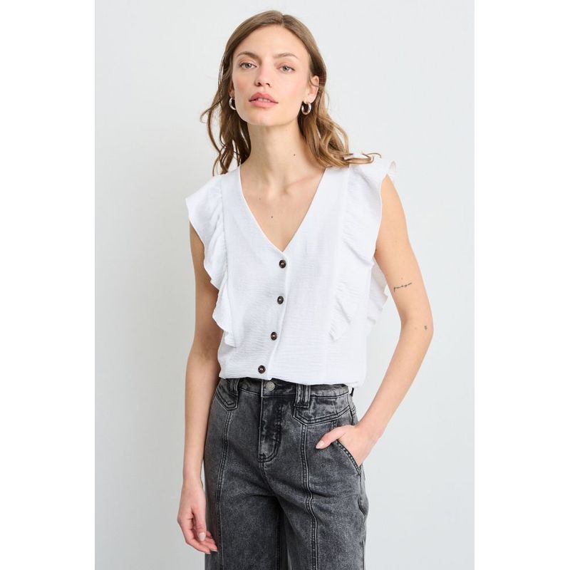 IO - Blusa Lisa Mujer Crudo Io