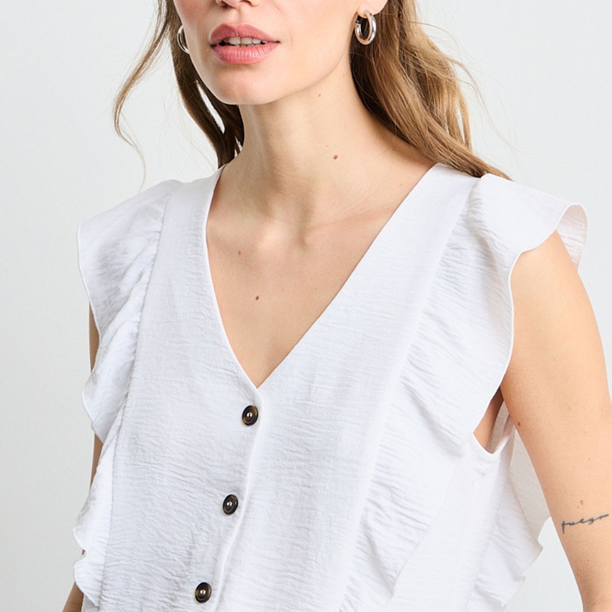 IO - Blusa Lisa Mujer Crudo Io