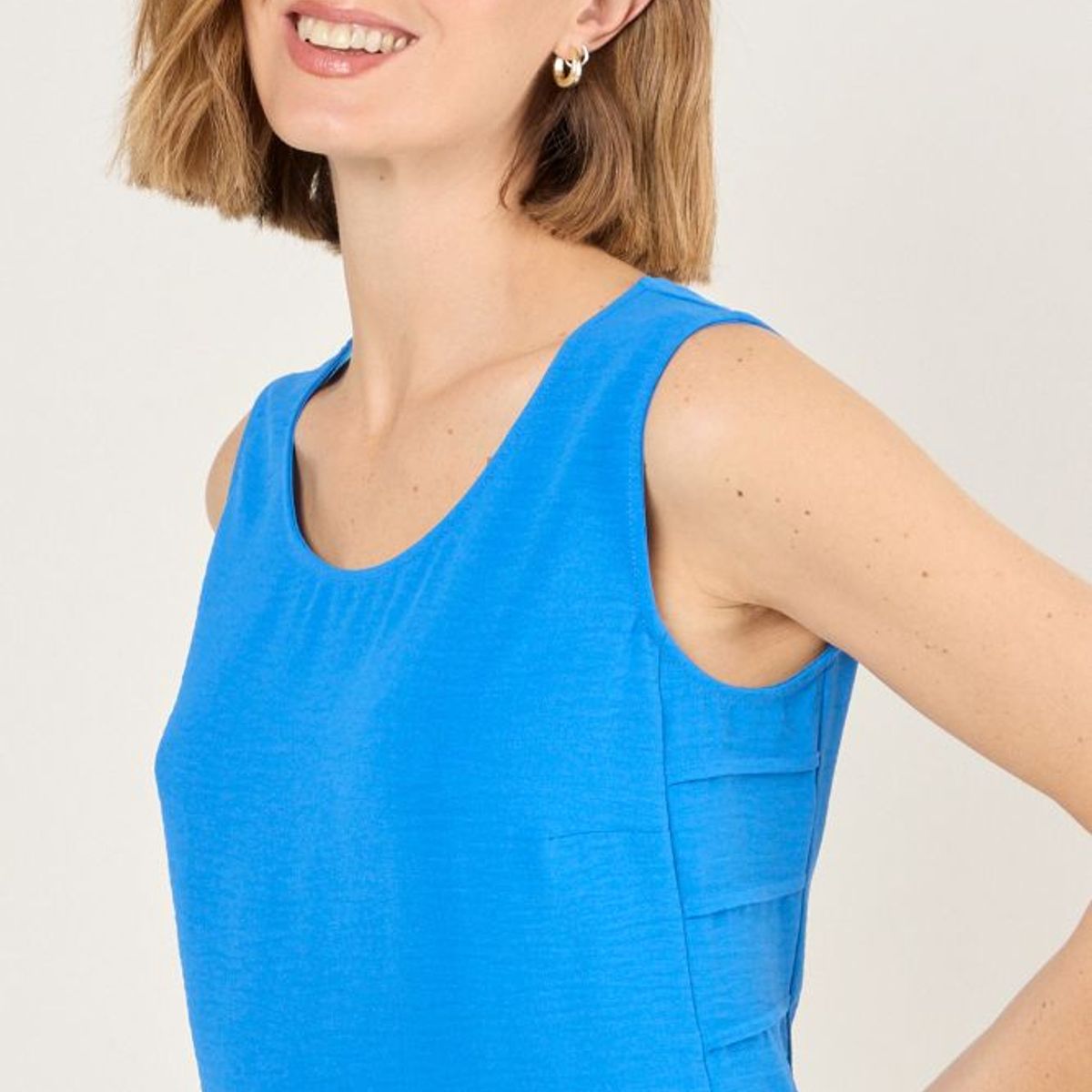 MA GRIFFE - Blusa Sin Mangas Mujer Azul Magriffe