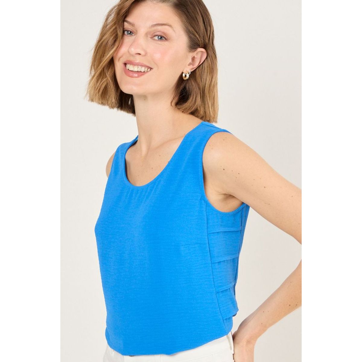 MA GRIFFE - Blusa Sin Mangas Mujer Azul Magriffe