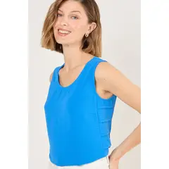 MA GRIFFE - Blusa Sin Mangas Mujer Azul Magriffe