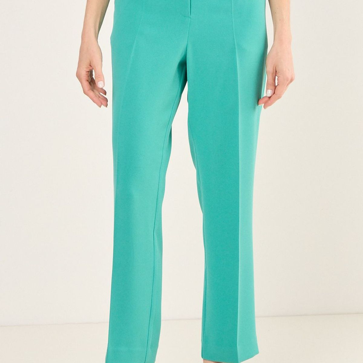 MA GRIFFE - Pantalon Formal Recto Mujer Verde Magriffe