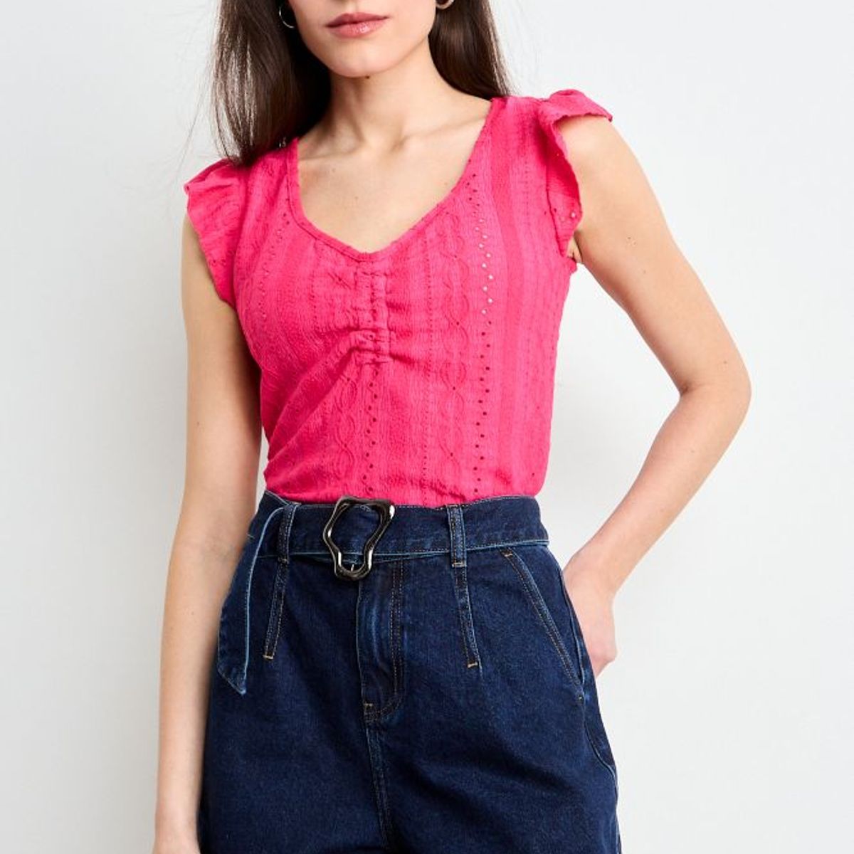 IO - Polera Lisa Mujer Fucsia Io