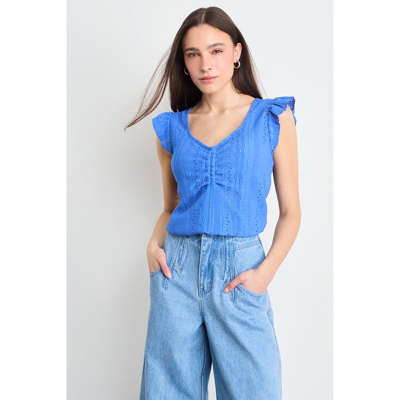 IO Polera Lisa Mujer Azul Io