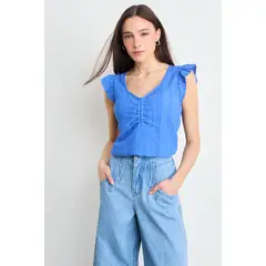 IO - Polera Lisa Mujer Azul