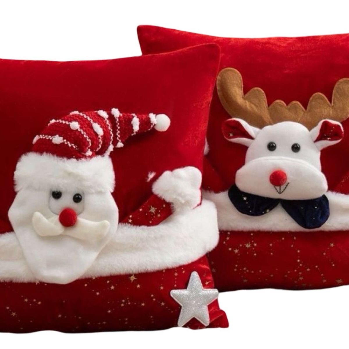 GENERICO - SET DE 2 FUNDAS DE COJIN PARA NAVIDAD 3D   B11
