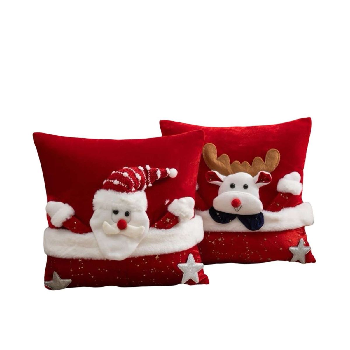 GENERICO - SET DE 2 FUNDAS DE COJIN PARA NAVIDAD 3D   B11