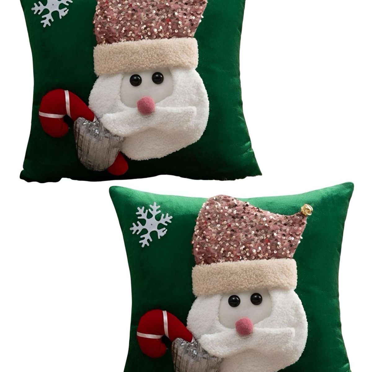 GENERICO - SET DE 2 FUNDAS DE COJIN PARA NAVIDAD 3D   B15