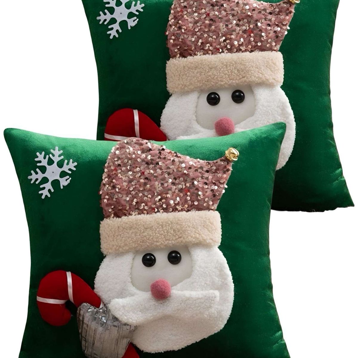 GENERICO - SET DE 2 FUNDAS DE COJIN PARA NAVIDAD 3D   B15