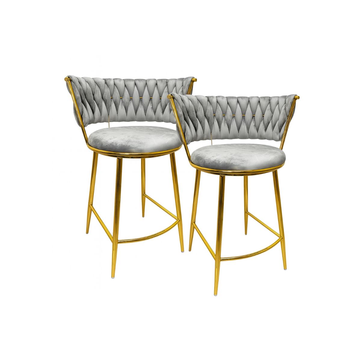 HABITA2 CHILE - Pack 2 Silla de Bar Queen de Terciopelo 66cm