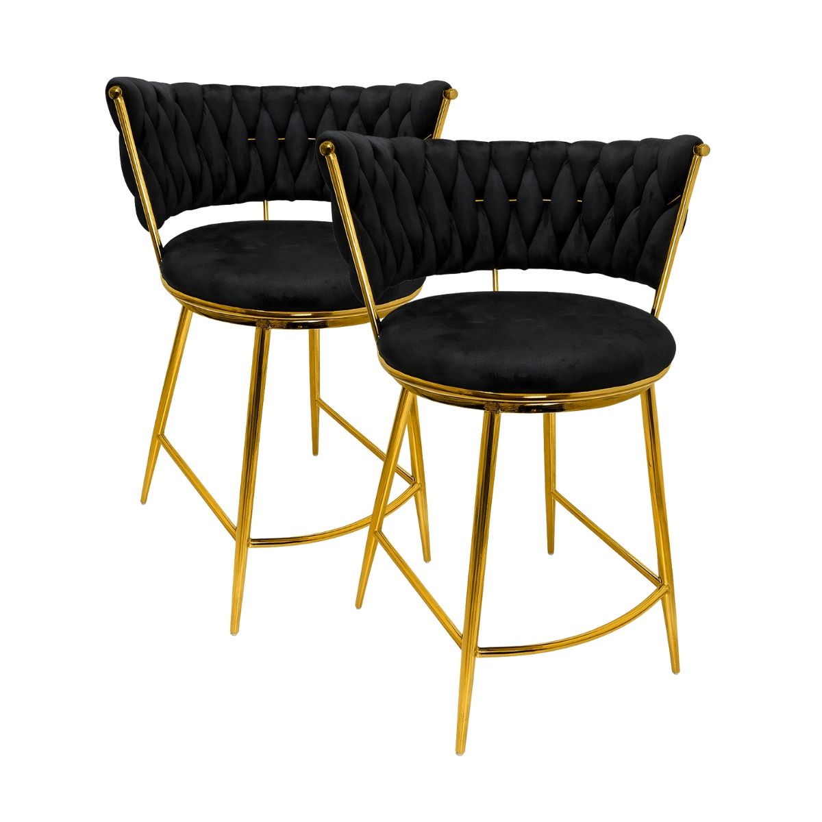 HABITA2 CHILE - Pack 2 Silla de Bar Queen de Terciopelo 66cm